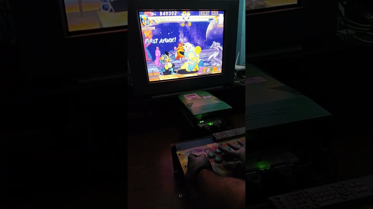 Marvel Super Heroes arcade test Thanos final battle