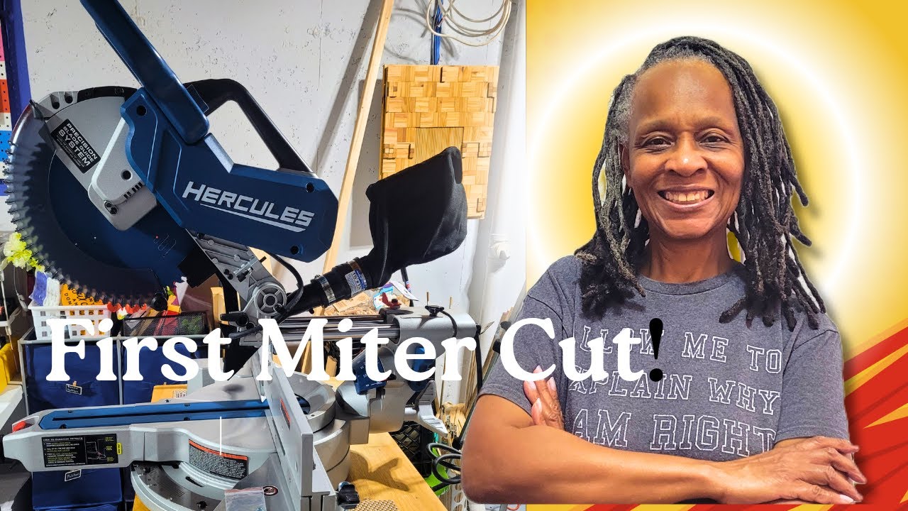 My FIRST Cut on a Miter Saw! (Beginner DIY & Honest Reaction)