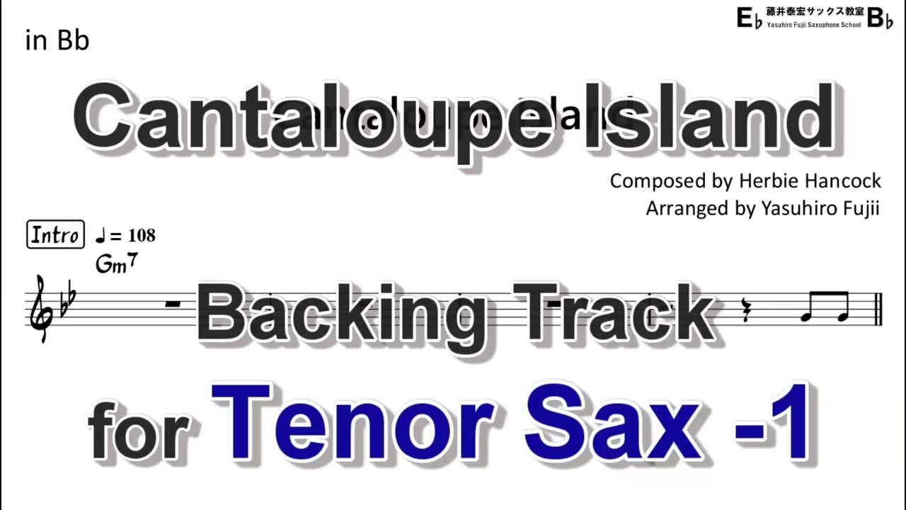 Cantaloupe Island - Backing Track with Sheet Music for Tenor Sax (Take-1)