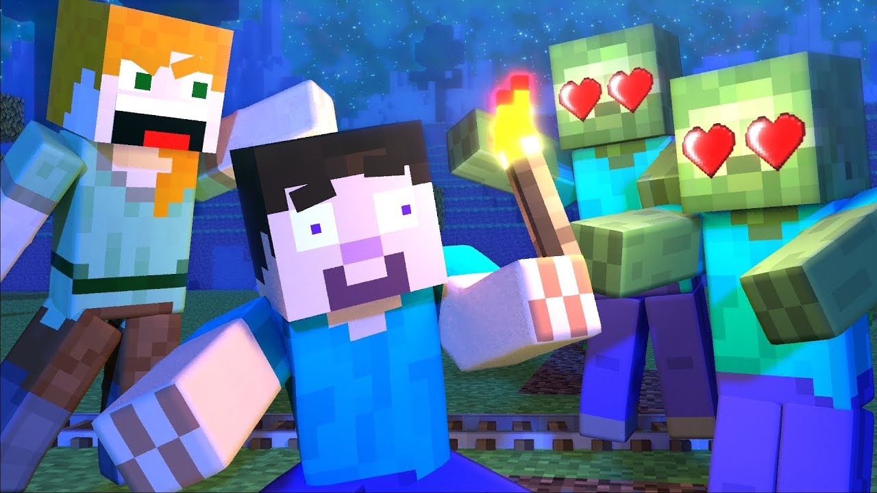 Zombie Love Story - Minecraft Animation Life of Alex and Steve