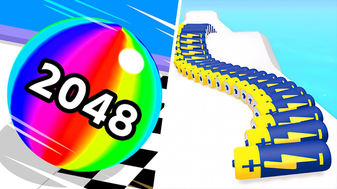 Ball Run 2048 | Battery Run - All Level Gameplay Android,iOS - NEW APK BIG UPDATE