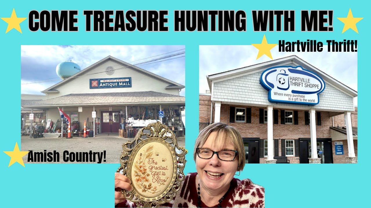 FUN Shop WIth Me At Walnut Creek Antique Mall & Hartville Thrift! See My Haul! 😊