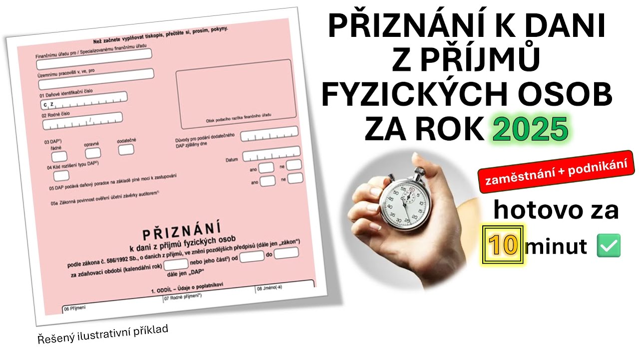 JAK✍🏼VYPLNIT DAŇOVÉ PŘIZNÁNÍ💸 K DANI Z PŘÍJMŮ DPFO 2025? SUPER řešený příklad😎 #praktickeucetnictvi