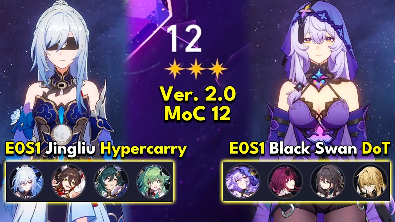 E0S1 Jingliu Hyper & E0S1 Black Swan DoT | Memory of Chaos Floor 12 3 Stars | Honkai: Star Rail 2.0