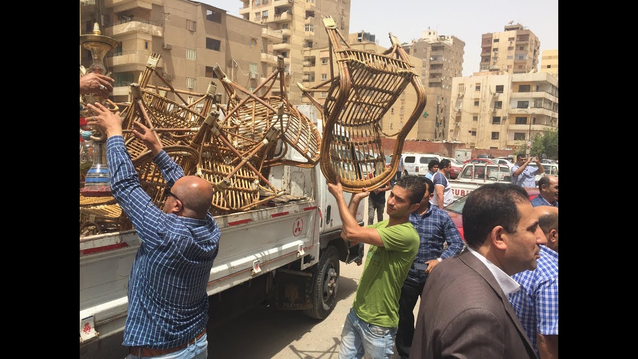 صدى البلد | حملات إزالة على كافيهات منطقة الحى العاشر بمدينة نصر
