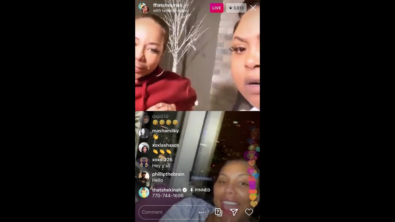 Tamar Braxton on Instagram live with Shekinah Jo and Tiny