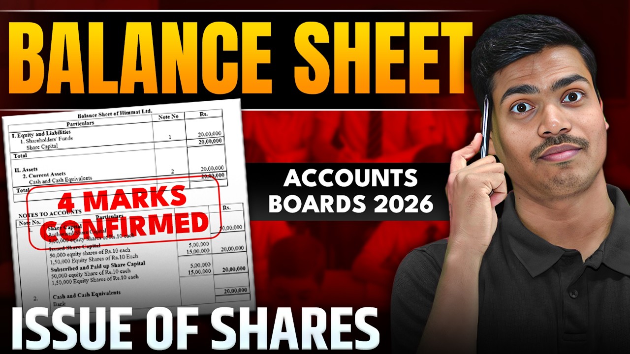 Presentation of Share Capital in Company Balance sheet | Issue of shares Class 12 Accounts Boards 26