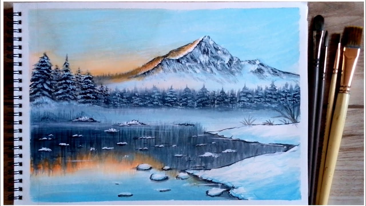 Mountain View Painting Step by Step || Acrylic Painting Tutorial for Beginners