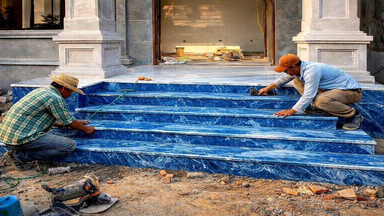 Construction Technology: Step-by-Step Granite Porch & Exterior Stair Installation