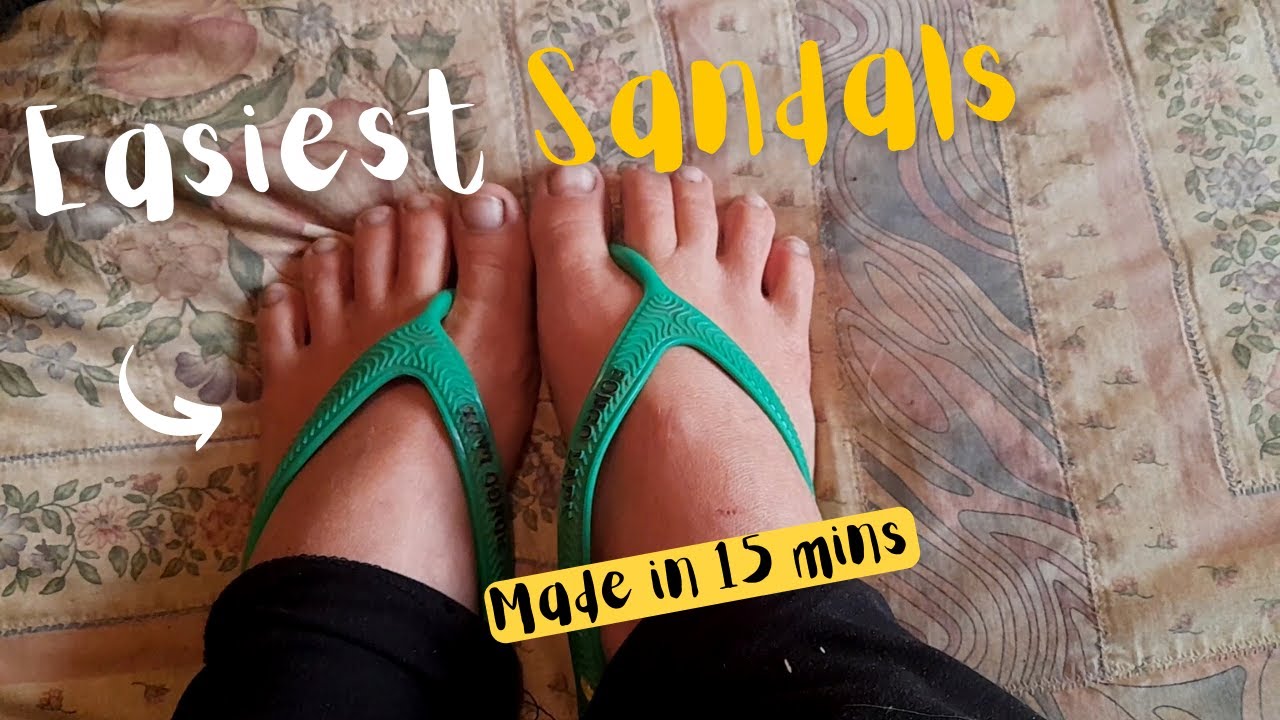 How to make barefoot sandals in 15 minutes | Easiest & fastest soleless sandals | Homemade shoes