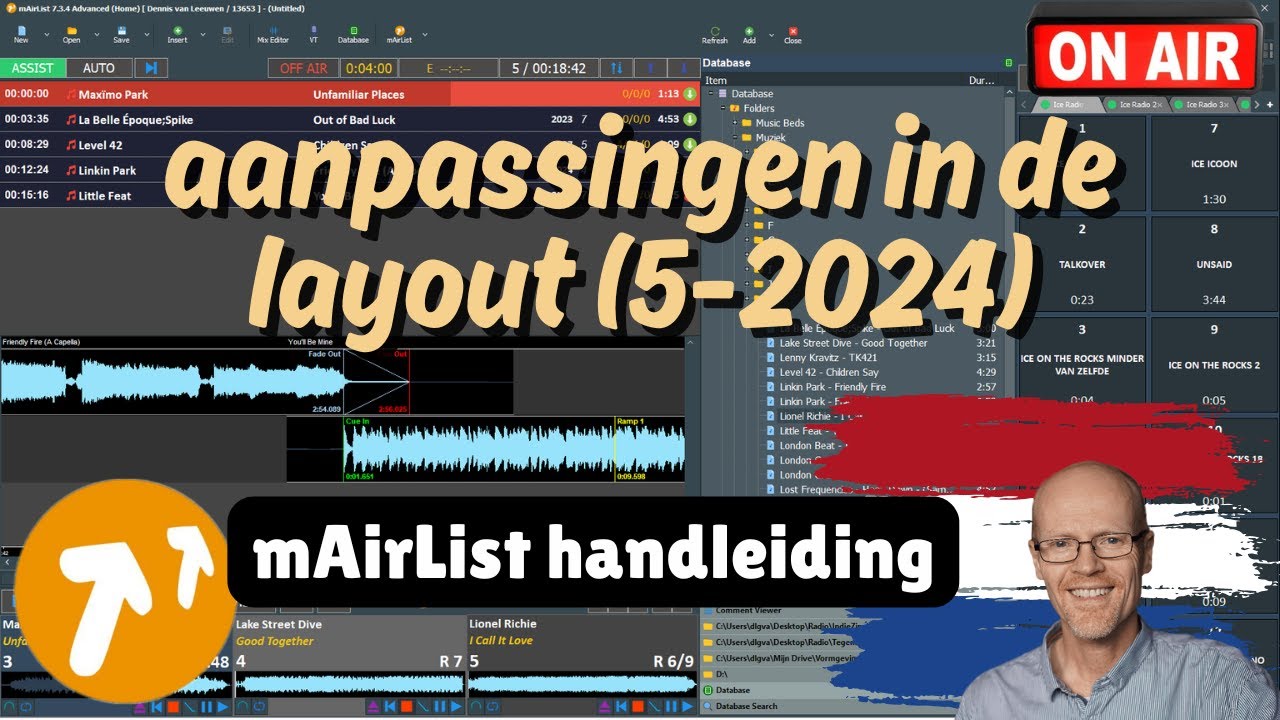 mAirList handleiding - tweaken van de layout (update mei 2024)