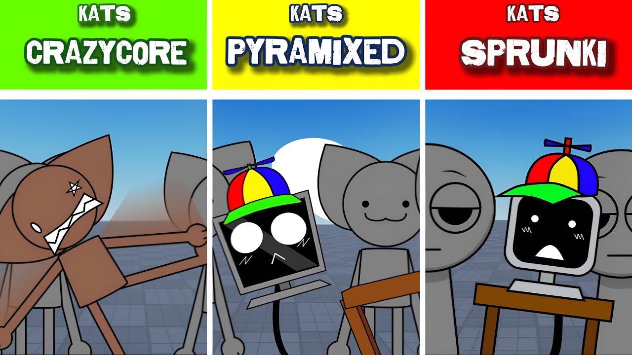 Incredibox - KATS Crazycore VS KATS but Pyramixed VS Sprunki KATS