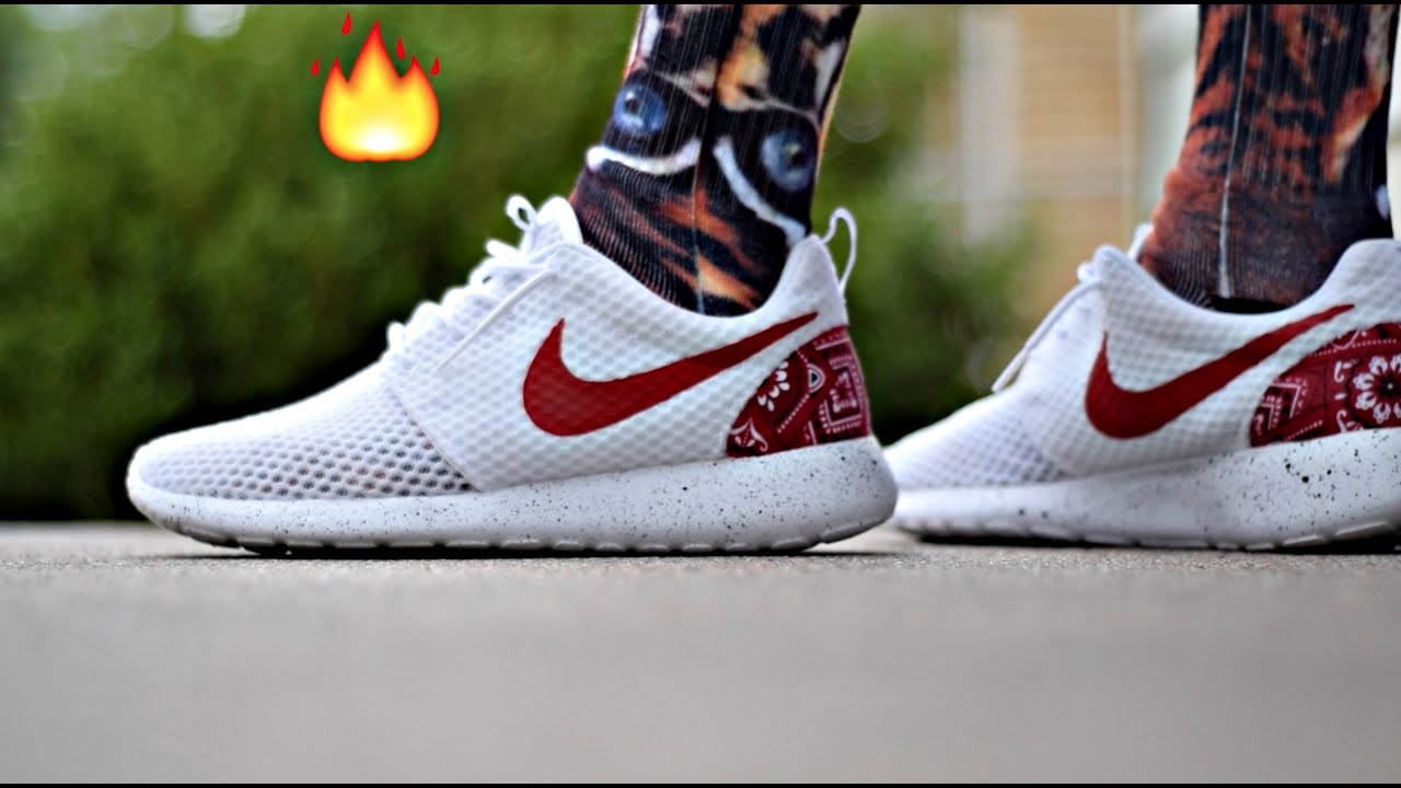 Custom new 2015 nike roshe run! All white roshe customs w on feet review!