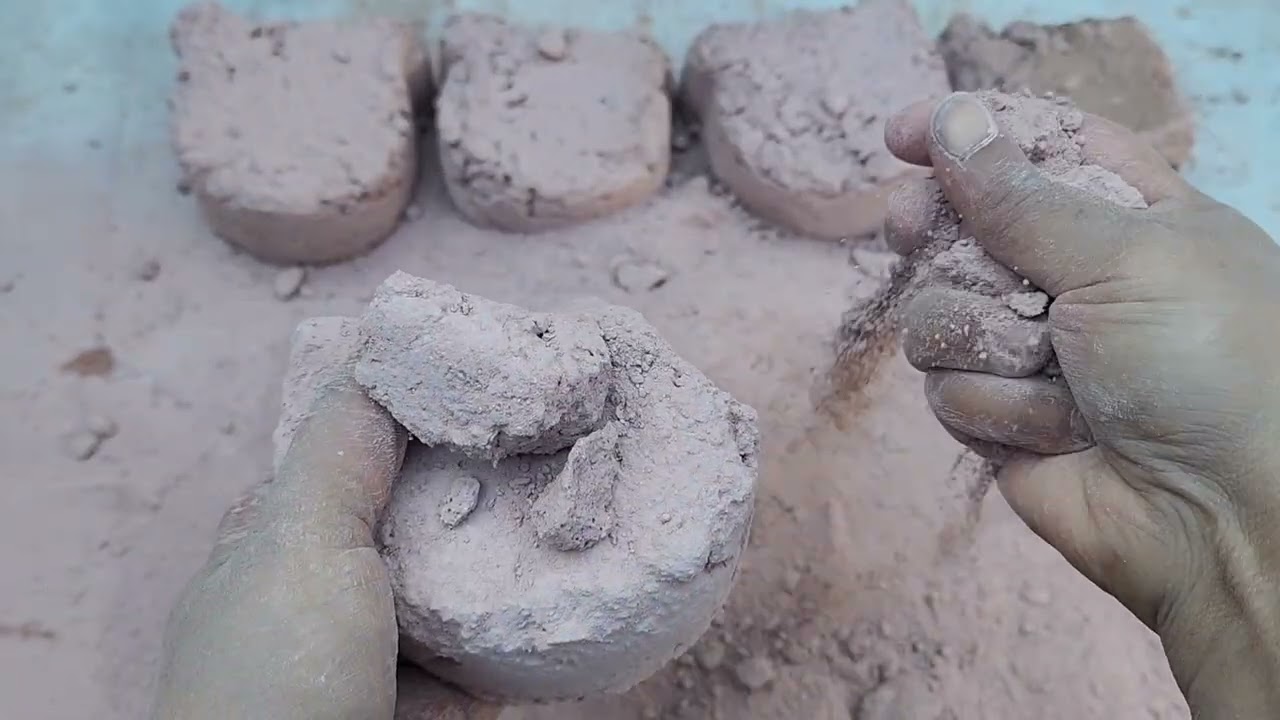 Pink cement dry floor crumbling | KHSH ASMR