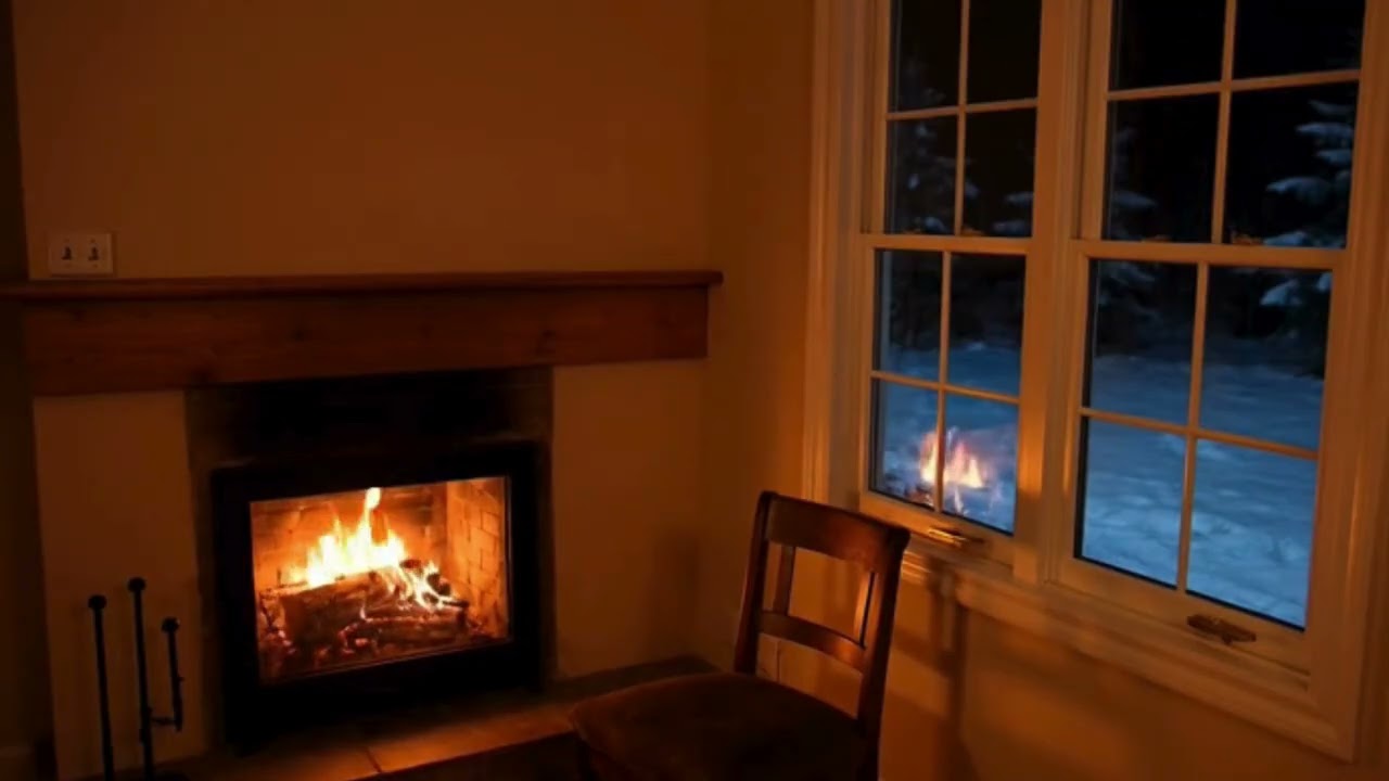 Night Fireplace 🔥 Cozy Room Ambience for Relaxing & Sleep
