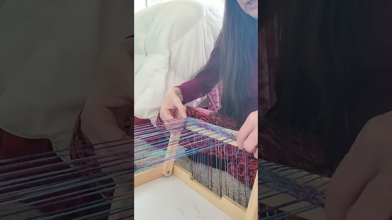 Weaving with a makeshift loom