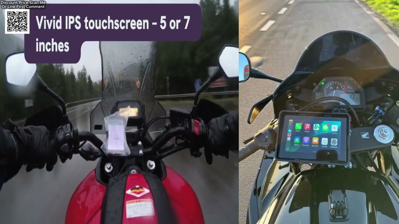 Экран CarPlay для мотоцикла AliExpress — 5″ / 7″ IPS, беспроводной CarPlay и Android Auto