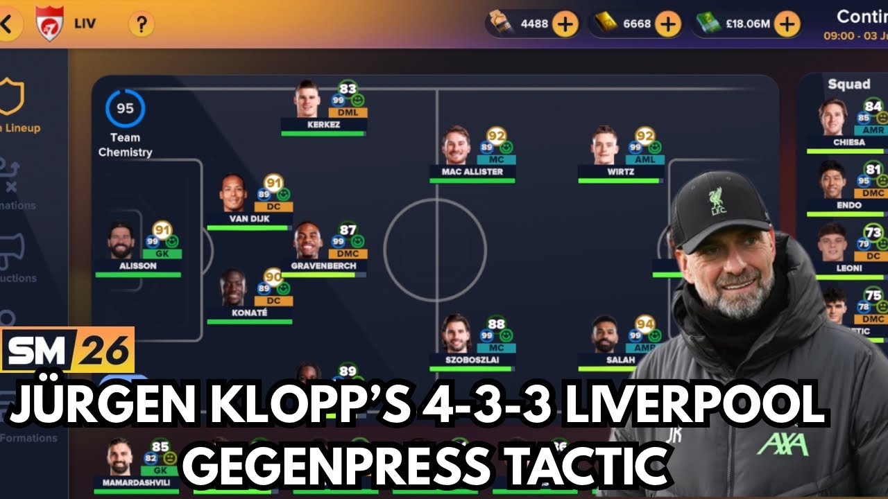 Jurgen Klopp&rsquo;s 4-3-3 Liverpool Gegenpress Tactic (Soccer Manager 2026) #sm26 #soccermanager 