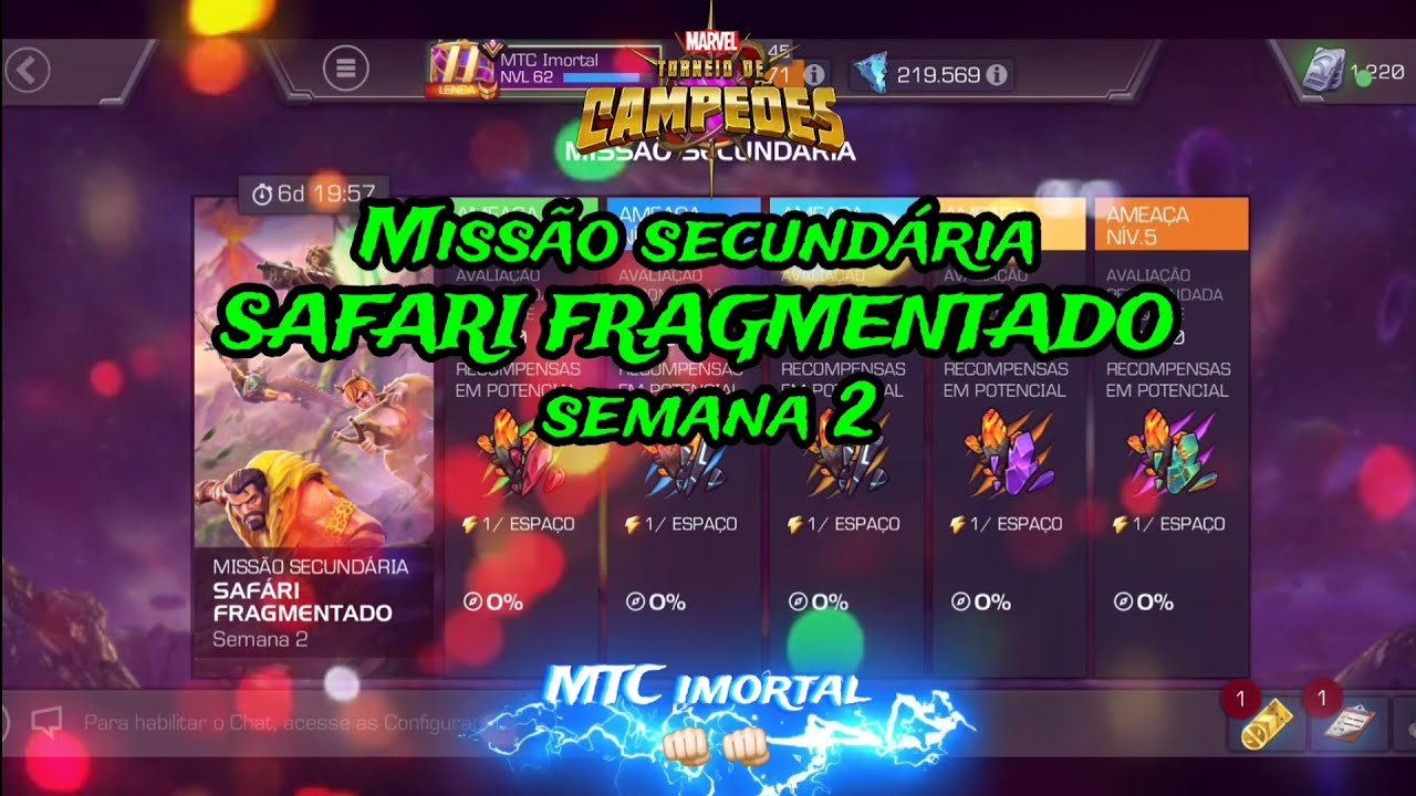 @mtcimortal Missão secundária SAFARI FRAGMENTADO | semana 2 | Mtc | Mcoc | Marvel.