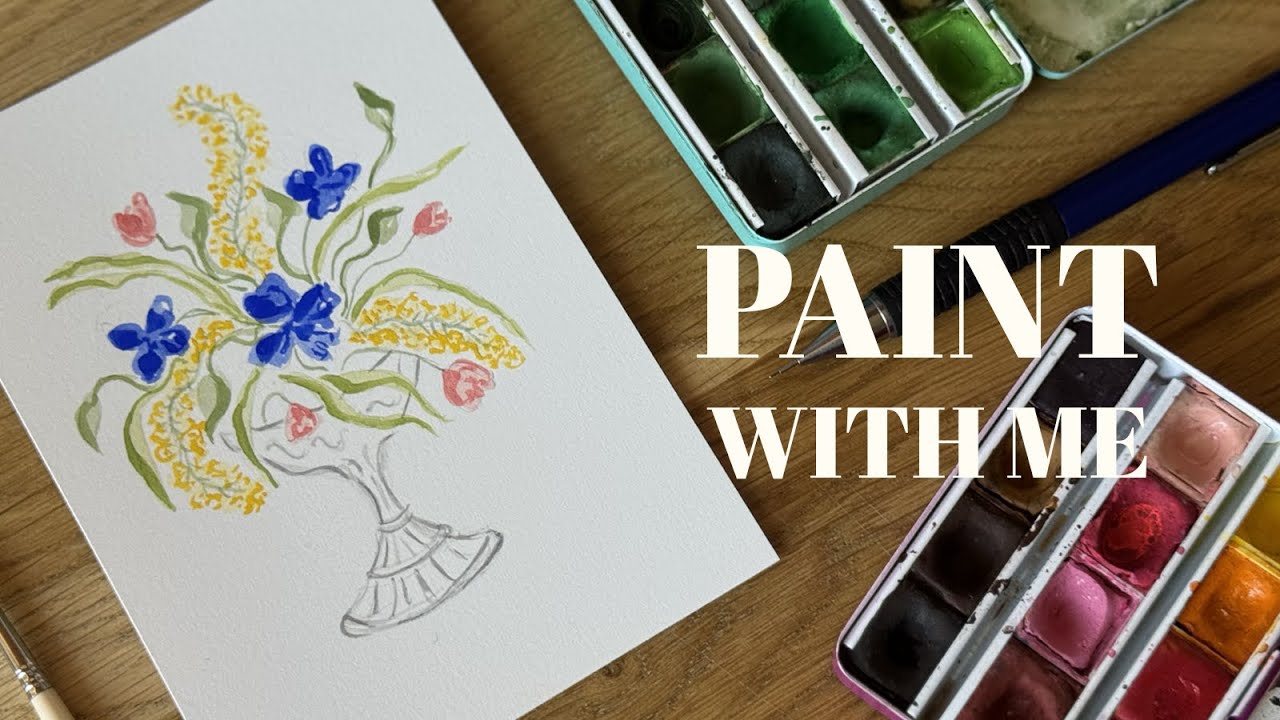 Paint With Me Aquarelle | Peindre un vase fleuri – moment calme & créatif