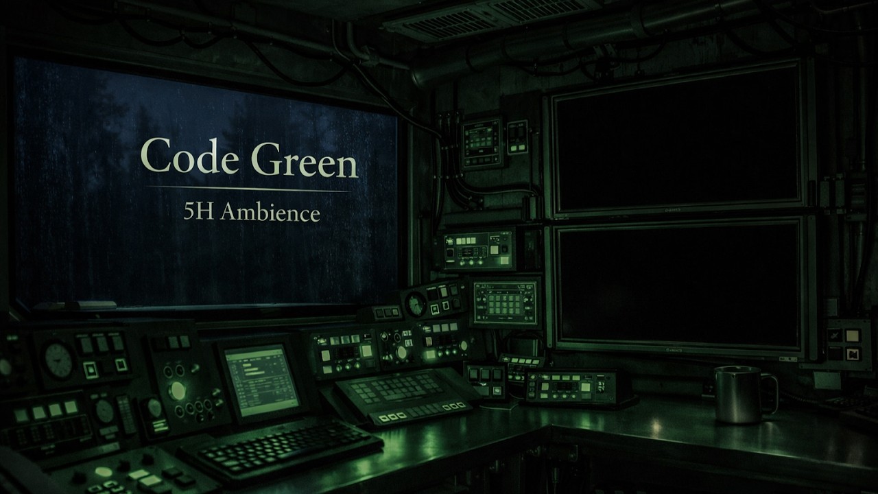 Code Green Sci-Fi Control Room 🌧️⚡| Deep Focus, Isolation & Ambient Rain Sounds