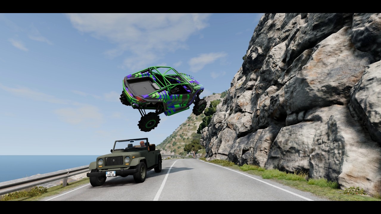 Insane BeamNG Crashes Compilation – Supercars, BelAZ & Mountain Disaster 😳