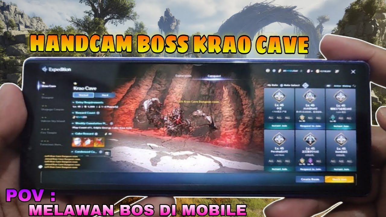 Melawan bos Krao cave di mobile Aion 2