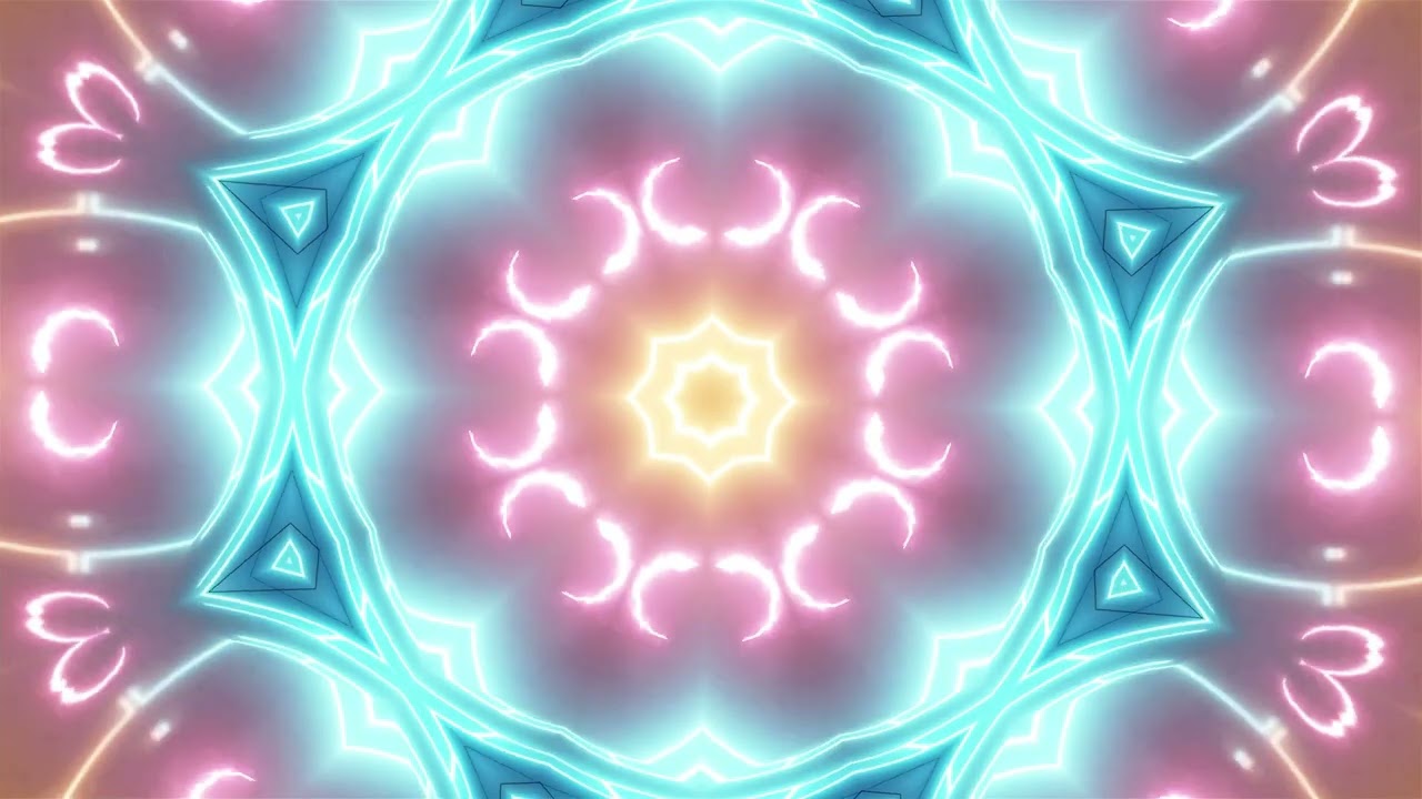 Neon Lights Meet Kaleidoscope: Captivating Circle Tunnel Loop | Glowing Animation