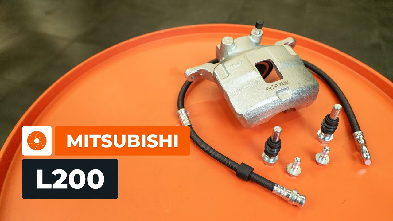 Slik bytter du bremsecaliper, styrepinner til caliper, og bremseslange foran på en MITSUBISHI L200