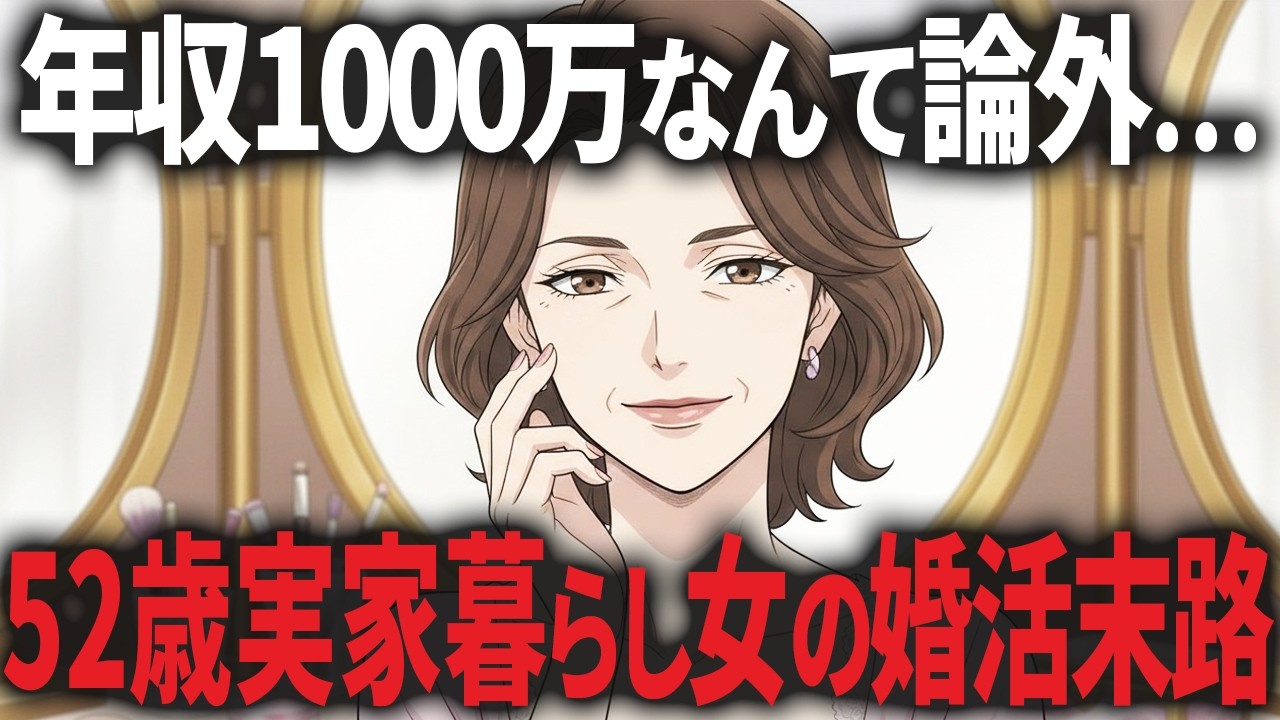 【婚活の末路】52歳実家暮らしで「年収1000万以上」を望み。「私、選ぶ側なんで」と見栄を張る美魔女の婚活はどうなるのか!?