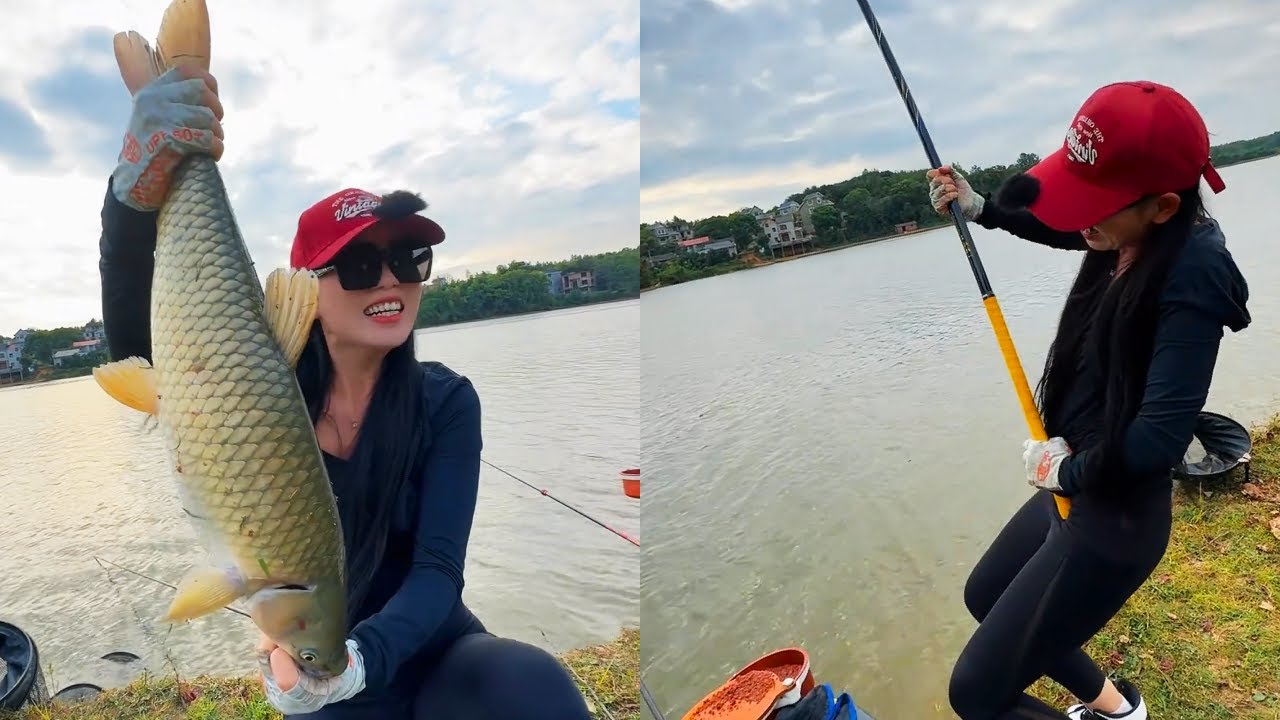 美女花50塊體驗漁場釣魚，1小時收穫七、八條大魚，漁場老闆竟然還開心！