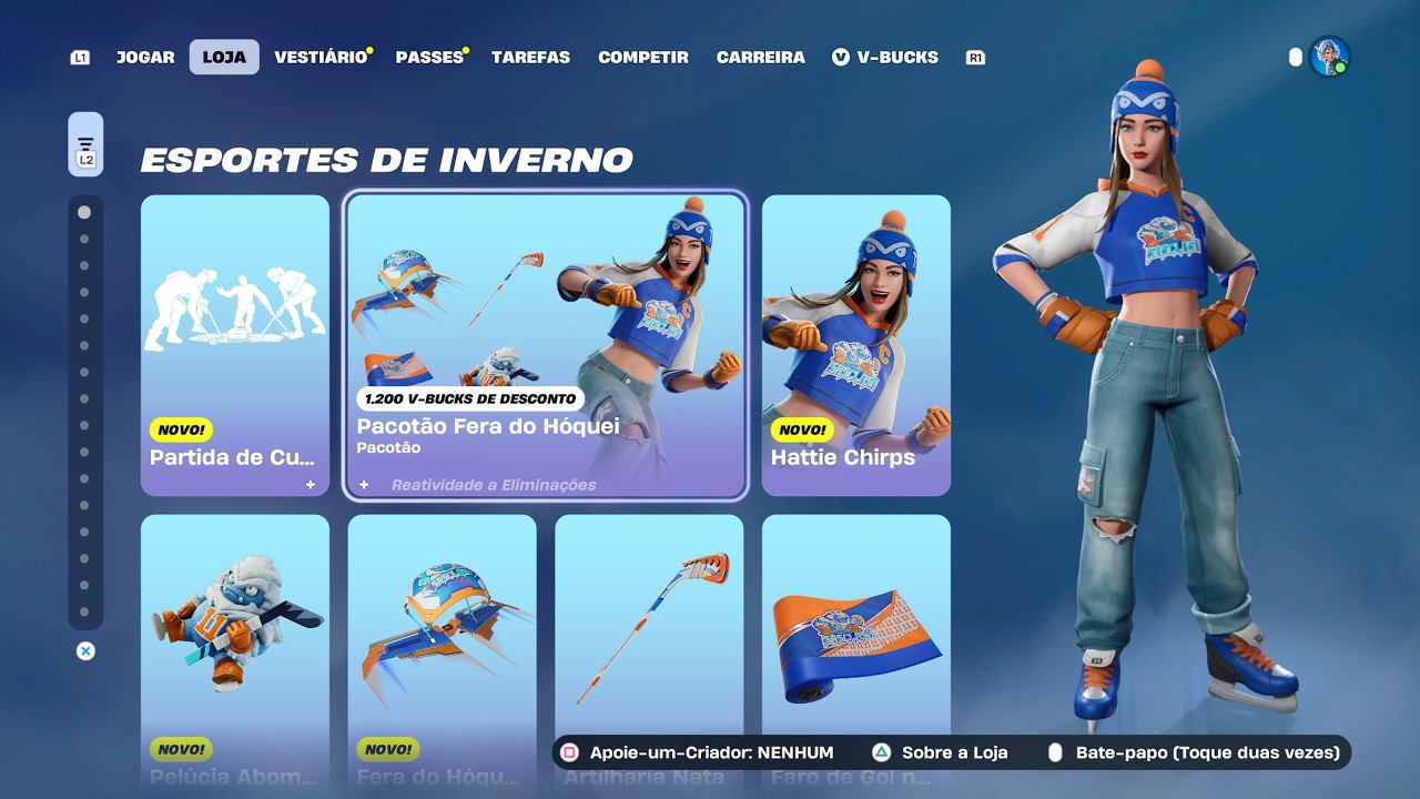 *NOVO PACOTÃO FERA DO HÓQUEI E CHASSI DO VELOZES E FURIOSOS!!* - LOJA FORTNITE - 15/02/2026