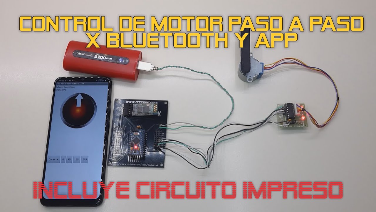 Control de motor paso a paso x bluetooth y app (Incluye circuito impreso)