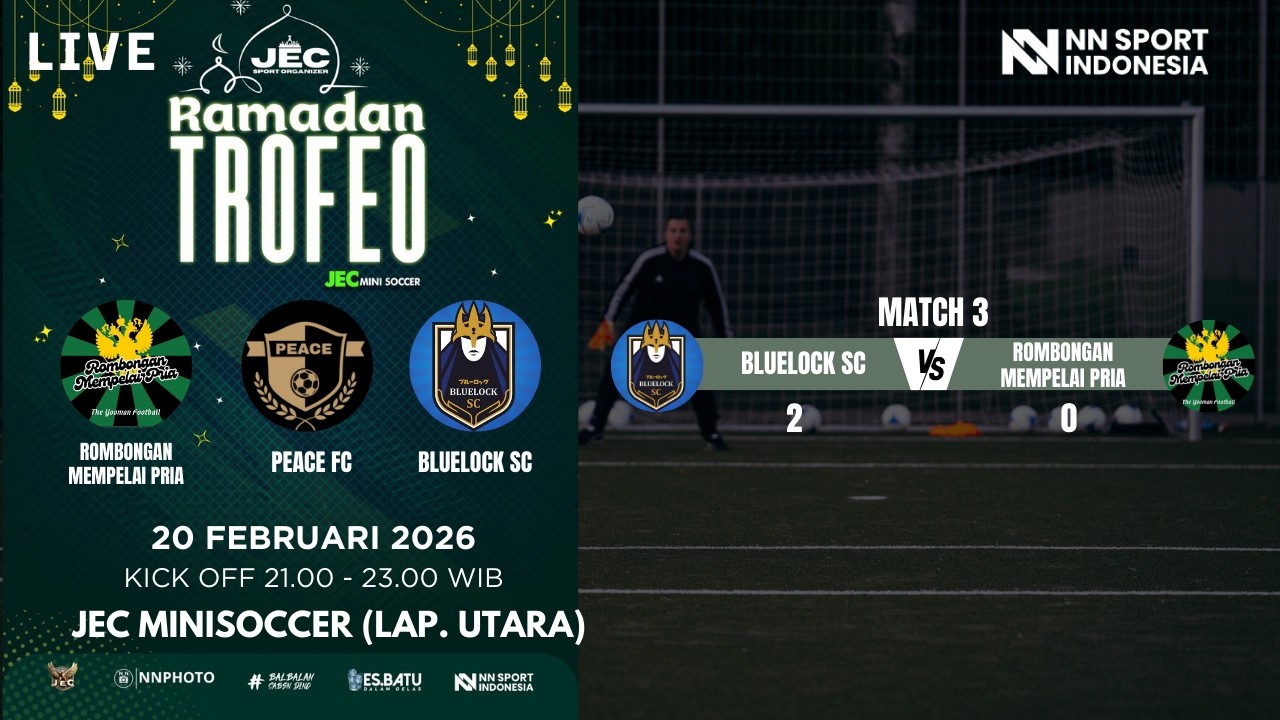 Match 3 RAMADAN TROFEO | Bluestock SC (2) X Rombongan Mempelai P(0) Jumat, 20-2-26 | Original Record