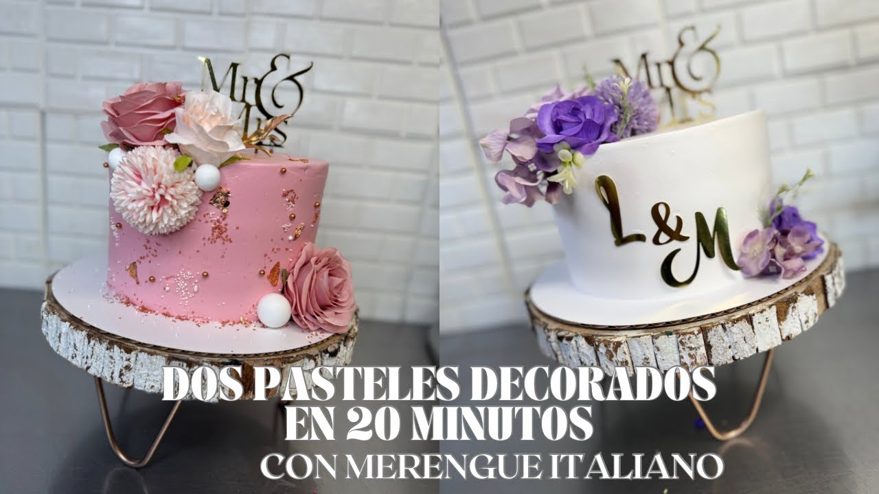 Decora 2 Pasteles en 20 Minutos con Merengue Italiano | Técnicas Fáciles y Rápidas