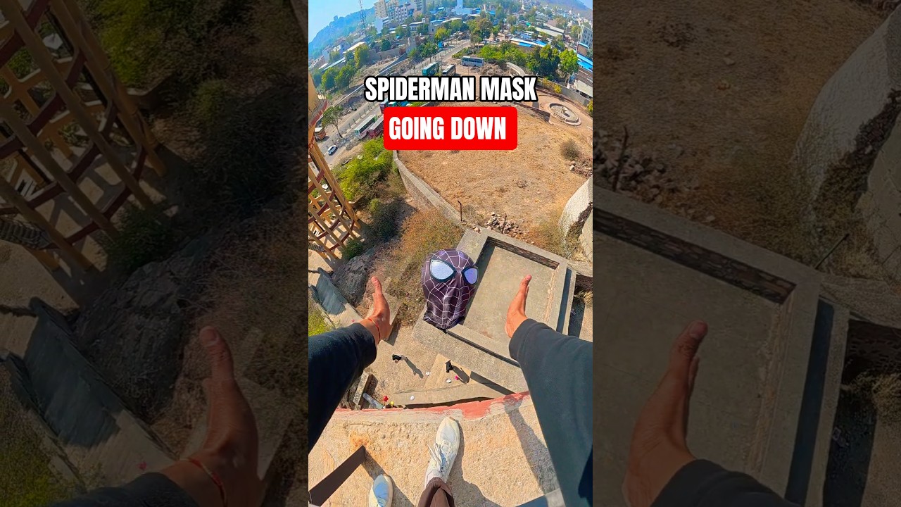 Spiderman Mask Going Down 💀💦#parkour#spiderman#water#jump#support#viral#jodhpur#india#pov#funny