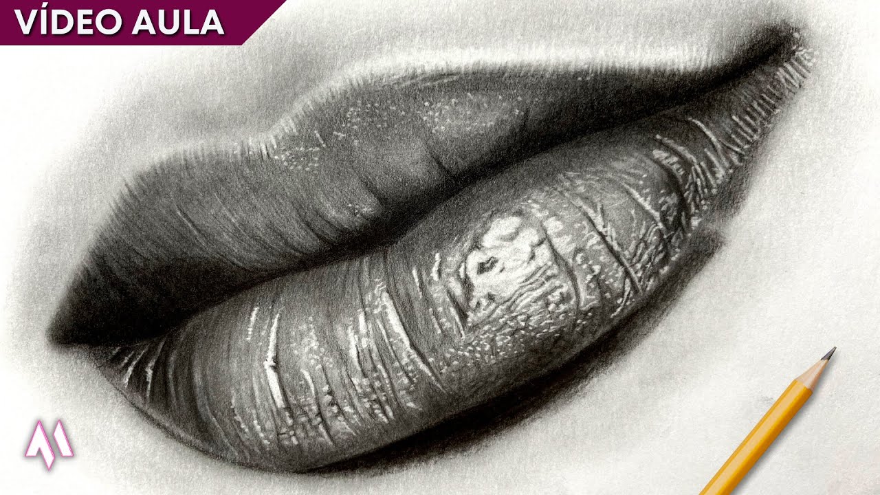 Como Desenhar Lábios Realistas Com Sombras - Lápis Grafite