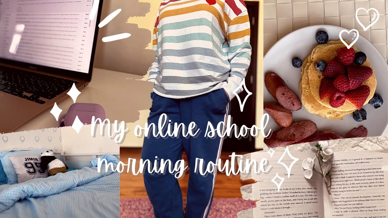 morning routine🥞 during online school