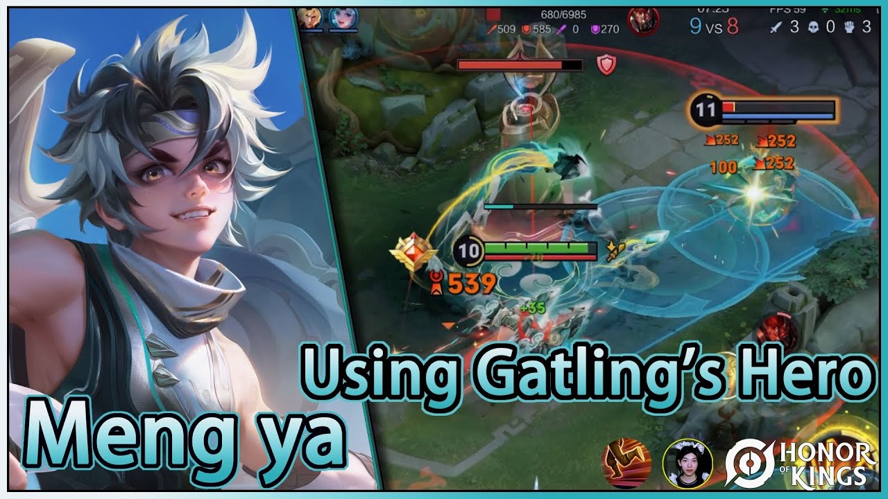 Meng ya｜A hero with a gatling and a tracking missile.｜Um herói com uma Gatling.｜Honor of Kings