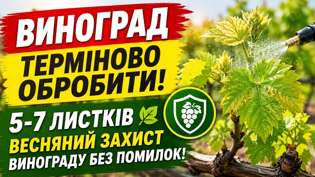 Виноград ТЕРМІНОВО обробити! 5-7 листків Весняний захист винограду без помилок