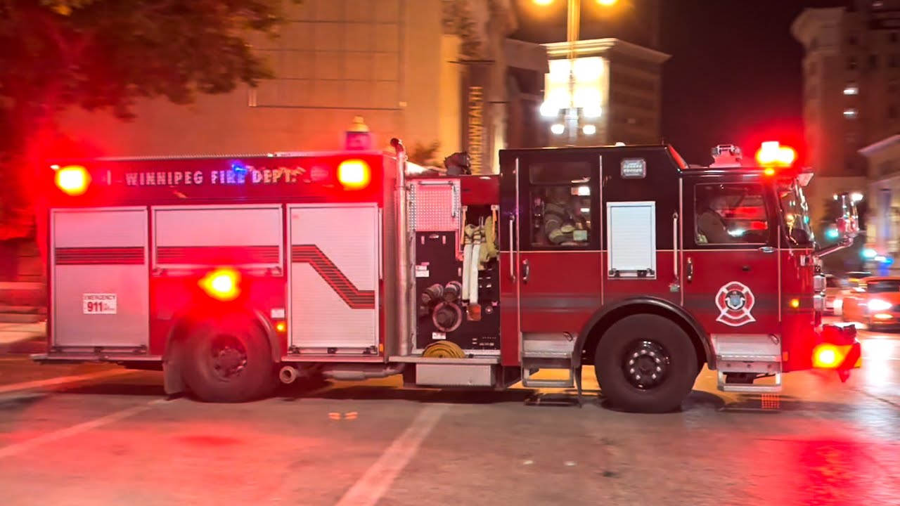 Winnipeg Fire Engine 103 Responding x2
