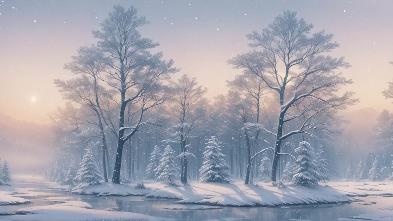 【10分BGM】【リラックスBGM】Whispers of Winter's Dream: AI Art & Gentle Piano