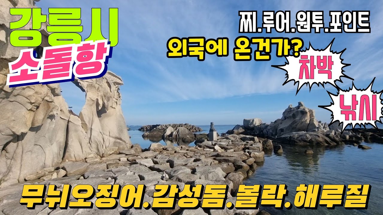 강릉 소돌항 더글로리 촬영지 아들바위 차박 낚시 무뉘오징어 시장고등어 감성돔 볼락이 나온다.#낚시 #차박 #캠핑 #여행 #해루질 #뷰맛집