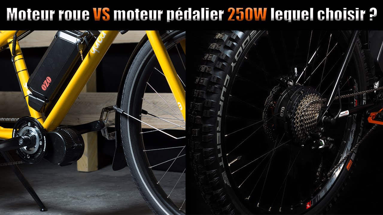 Comparatif moteurs 250W OZO.  Comment choisir entre un moteur roue ou un moteur pédalier ?