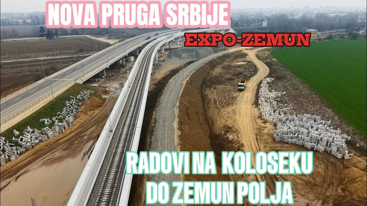 POCELA IZGRADNJA NOVOG KOLOSEKA DO ZEMUN POLJA PRUGA OD EXPA I NADVOZNJAKA