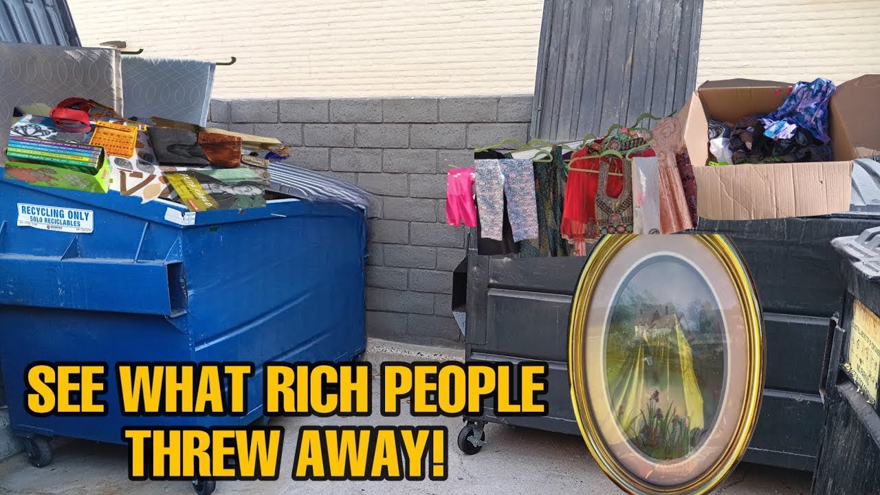 DUMPSTER DIVING   YOU WON'T BELIEVE WHAT RICH PEOPLE TOSSED IN THESE DUMPSTERS!!  WHAT IS INSIDE!