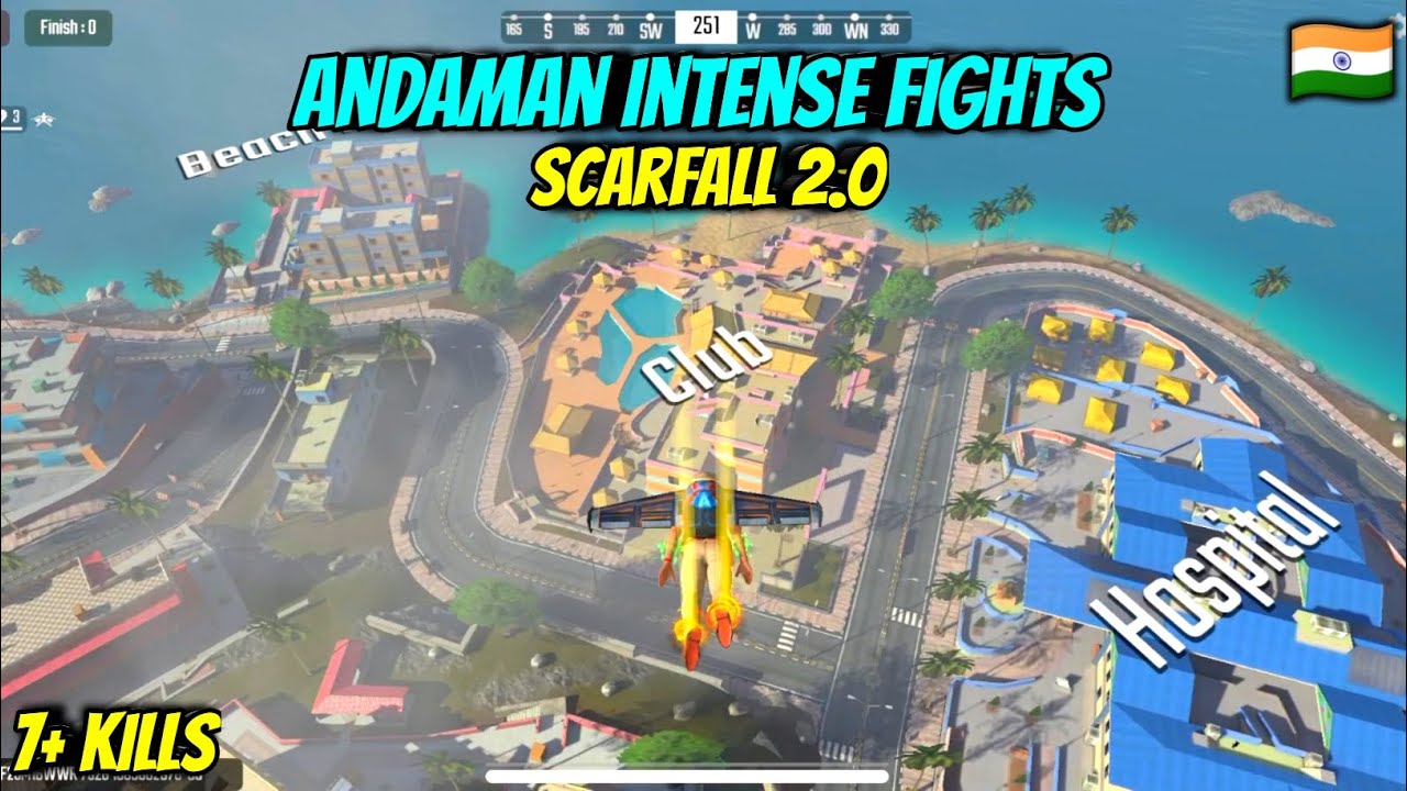ScarFall 2.0 🇮🇳 Andaman Intense Fights 💛 7+ Kills ✌️ #scarfall2 #pubg