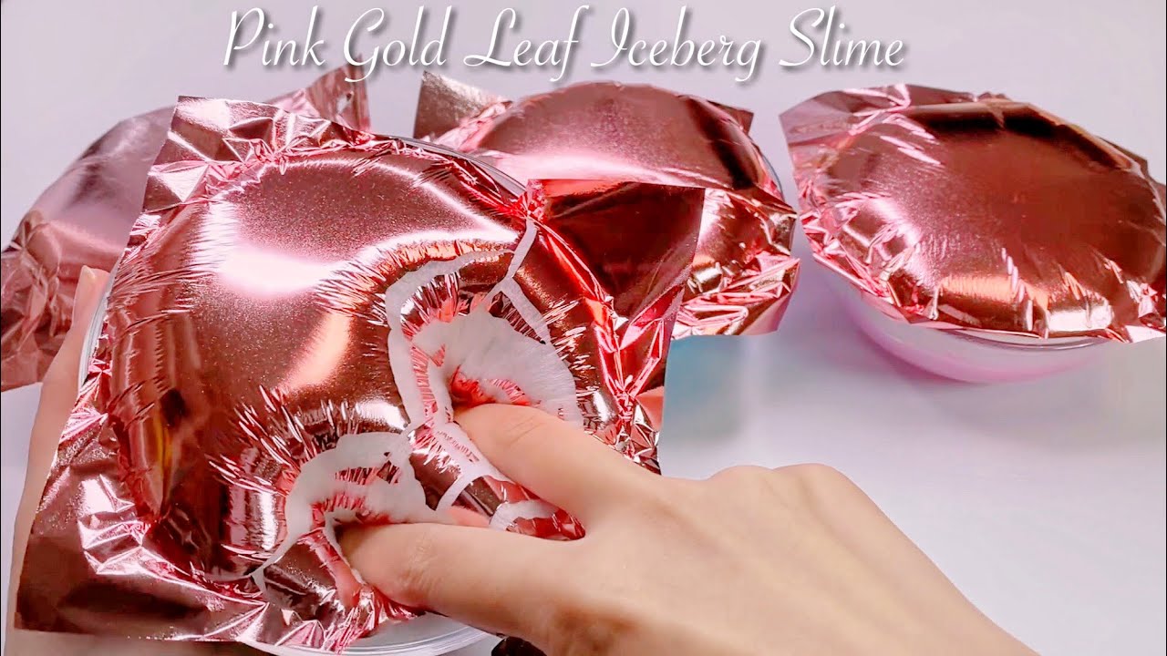 【ASMR】🩷ピンク金箔アイスバーグスライム🩷【音フェチ】Pink Gold Leaf Iceberg Slime