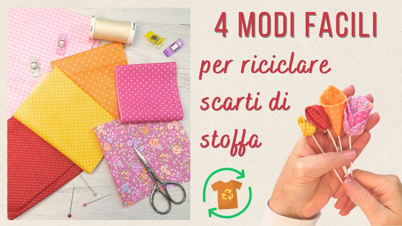 4 Idee Creative per Usare i Ritagli di Stoffa ✂️ | Tutorial Facile per Riciclare Stoffa