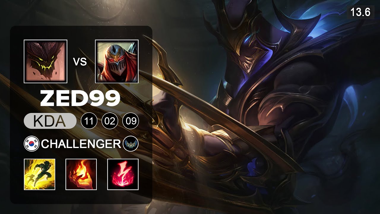 ZED99 Zed vs Malphite Mid - KR Challenger - Patch 13.6 Season 13
